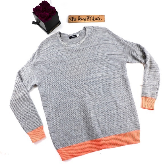 Urban Outfitters BDG Grey Orange Accent Sweater - Picture 3 of 6